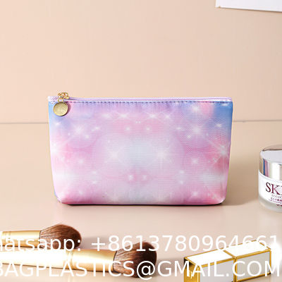 Storage Bag Toiletry Pocket Zippered Pouch Waterproof Cosmetic Bags For Women Holographic Luminous Tote Folding Bags Bucket Long Shoulder Handbags