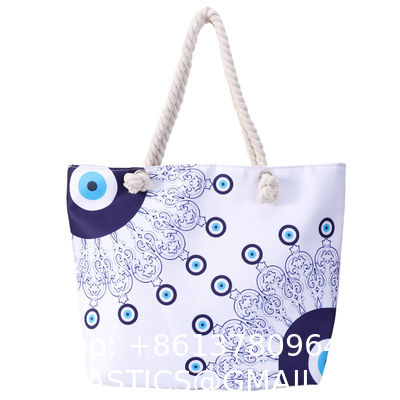 Wholesale Women'S Printed Handbags, Tote Bags, Hot Selling Devil'S Eye Canvas Bag Handbag Shoulder Bag Large Capacity Beach Bag Turkish Eye Bag