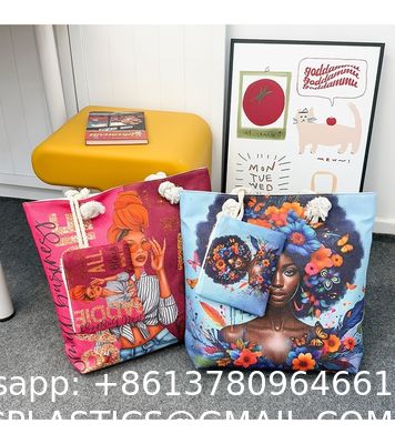 Versatile And Practical Multifunctional Zipper Handbag, Foldable Beach Bag, Creative New Cartoon Print Shoulder Bag