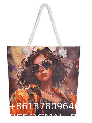 Popular Forest Black Girl Print Shoulder Bag Thick Rope Tote Bag Fashionable Large Capacity Women'S Bag Manufacturer Wholesale