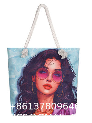 Popular Forest Black Girl Print Shoulder Bag Thick Rope Tote Bag Fashionable Large Capacity Women'S Bag Manufacturer Wholesale