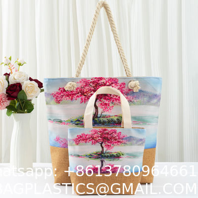 New Fashion Canvas Beach Bag Women'S Shoulder Bag Simple Tote Bag Large Capacity Shoulder Handbag Purchase