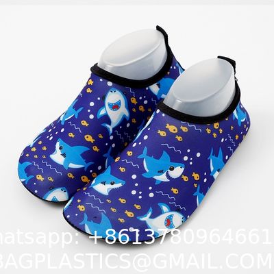 New Children'S Beach Shoes With Cartoon Soft Soles And Non-Slip Printing, Outdoor Wading And Creek Tracing Shoes, Indoor Socks And Shoe Covers