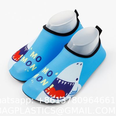 New Children'S Beach Shoes With Cartoon Soft Soles And Non-Slip Printing, Outdoor Wading And Creek Tracing Shoes, Indoor Socks And Shoe Covers