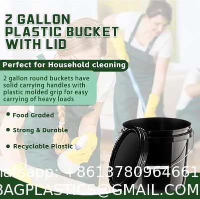 Gallon Bucket With Lid And Handle, Large Plastic Storage Paint Pail Brine, Fermenting For Beer, Wine Or Any Other Fermented Beverage Liter Round Plastic Bucket Thickened and Covered for Paint Engine
