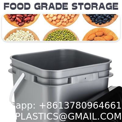 Square Bucket With Lid,Industries Barrels With Lid And Plastic Handle,Rain Buckets,Food Storage Containers DIY Label Stickers Towel And Brush For Paint Storage Tank Crafts
