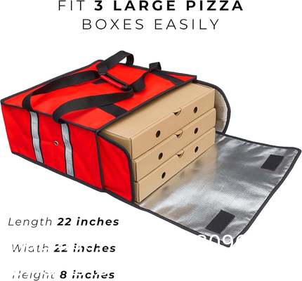 Reusable Hot Food Delivery Grocery Bag Insulated Food Thermal Pizza Shopping Bag Insulated Cooler Tote Bag Insulated Square Cooler with Logo Fresh Pizza Food Delivery Handle Wholesale Wine Cooler Bag