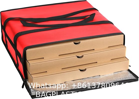 Reusable Hot Food Delivery Grocery Bag Insulated Food Thermal Pizza Shopping Bag Insulated Cooler Tote Bag Insulated Square Cooler with Logo Fresh Pizza Food Delivery Handle Wholesale Wine Cooler Bag