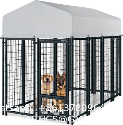Outdoor Dog Enclosure Heavy Duty Dog Kennel House Mesh Dog Big Cage Pet Kennel Steel Fence with Secure Lock High Quality Dog Cage Dog Cages Metal Kennels