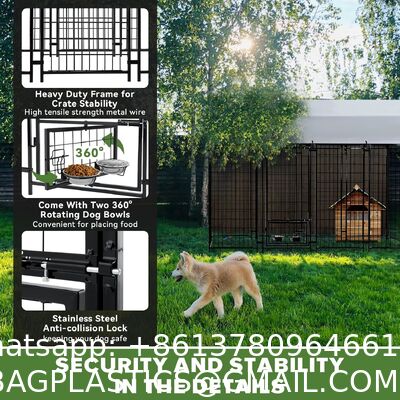 Outdoor Dog Enclosure Heavy Duty Dog Kennel House Mesh Dog Big Cage Pet Kennel Steel Fence with Secure Lock High Quality Dog Cage Dog Cages Metal Kennels