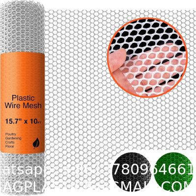 Chicken Wire Fencing Mesh Plastic With Zip Ties, 1.3×10FT Garden Netting For Moss Poles, Plastic Chicken Wire For Poultry Rabbit Fencing,Crafts,DIY - Black