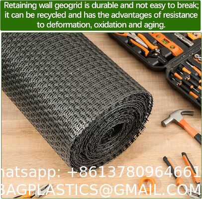 PP geogrid Polyester (PET) geogrid Fiberglass geogrid Steel Plastic Bi-Directional Universal Retaining Wall Geogrid Driveway Stabilization Grids Gravel Grid Walls Geocell Geogrid For Retaining Wall