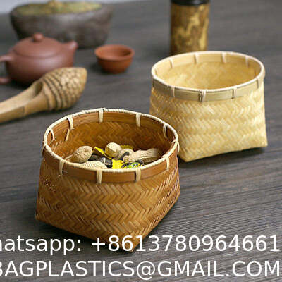 Home Handmade Woven Natural Bamboo Storage Basket Round Bamboo Flower Basket Bamboo Baskets of Necessary Kitchen Utensils Fruit and Candy Can Be Used As Gifts for Phuong Duy Handicrafts