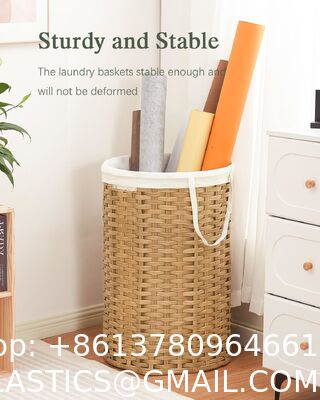 Large Laundry Hamper Laundry Basket Round Handwoven Wicker Laundry Baskets Rattan Laundry Basket With Removable Bag Handles 2 Mesh Bags For Living Room Bedroom Natural