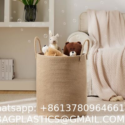 80L Extra Large Jute Woven Hamper Laundry Basket Wicker Rope Clothes Hamper For Baby Nursery Kids Tall Rattan Blanket Basket In Living Room Bedroom