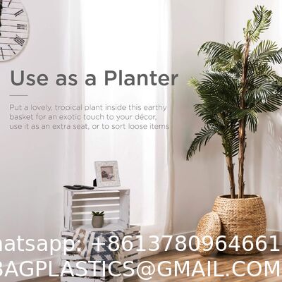 Products Vintage Multipurpose Hyacinth Storage Basket, Plant DéCor, Handwoven Organizer Tote For Bedroom, Living Room, Bathroom, W/Lid - Natural