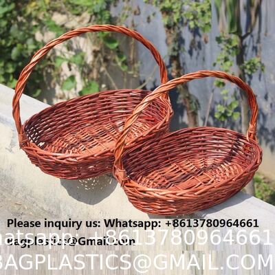 OEM Large Gift Basket Bread Flower Picnic Handmade Woven Custom Straw Wicker Rattan Storage Basket Wicker Gift Baskets Bread Flower Picnic Handmade Woven Custom Wicker Rattan Storage Basket