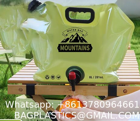 물봉지 물 용기 물 봉지 물 캔 물 팩 옥외 물 봉지 펌프, 무작위 색상 8 L ((281 oz) 두꺼운 PE 접이식 캠핑 물 봉지 옥외용