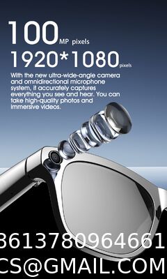 AI Smart Glasses with Camera, 1080P Video Recording Glasses, 8MP Camera Glasses, Real Time Translation, ChatGPT AI Voice Assistant, Open-Ear Audio,Sunglasses  Color-Changing Clear and Green Lense