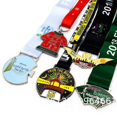 Custom Enamel Marathon Running Sport Medallion Metal Zinc Alloy 3d Custom Award Metal Zinc Alloy Sports Award Football Medallion Manufacturer Custom Gold Silver And Bronze Enamel Soccer Medal