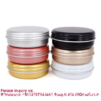 Ounce Round Empty Metal Tins With Hollow Lids Refillable Spice Containers For Aromatherapy Air Freshener Candles Travel Storage Customizable Logo Printed Tin Box for Soap/Cream Aluminum Makeup