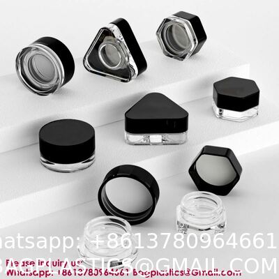 Custom Printing 3ml 5ml 7ml 9ml Triangle Clear Concentrate Oil Jar Small Concentrate Childproof Glass Jar With Lid Packaging Child Resistant Concentrate Glass Jar Mini Cream Bottles Cosmetic
