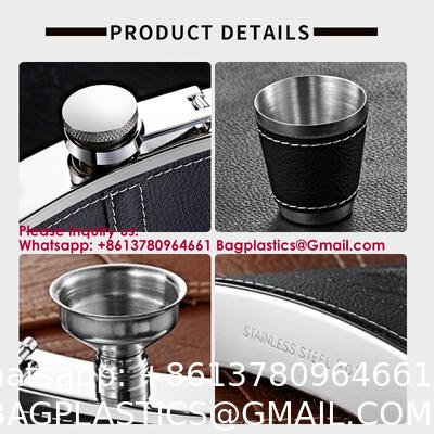 Stainless Wine Cup Portable Wine Bottle Outdoor Travel Wine Pot Retro Alcohol Russian 9oz 3oz Hip Flask Bottle high-end gift box, thickened 18oz wine bottle for white spirit as a gift