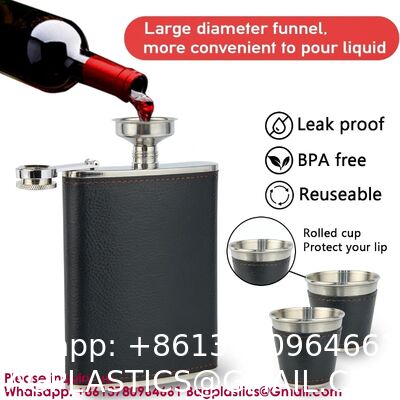 Leak Proof Engraved Flask Whisky Flask Stainless Steel Pocket Hip Flask For Liquor Stainless Steel Wine Jug Set 7 oz Portable Outdoor Small Wine Bottle Wholesale Gift Box