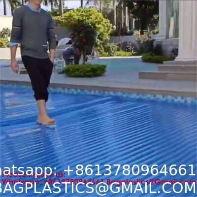 Safe Pool Safety Cover For Kids Safety Transparent Blue PC Blades With Reel Pool Cover Polycarbonate Pool Solar Cover Winter Safety Cover For Swimming Pool