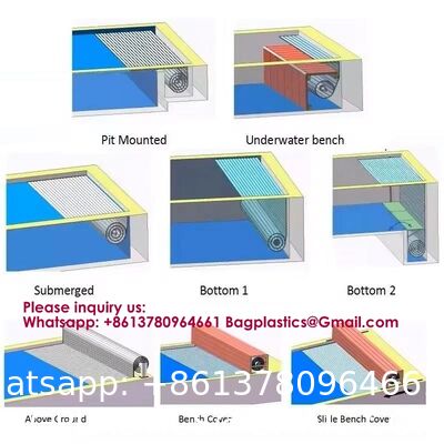 Safe Pool Safety Cover For Kids Safety Transparent Blue PC Blades With Reel Pool Cover Polycarbonate Pool Solar Cover Winter Safety Cover For Swimming Pool