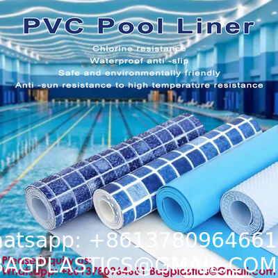 Factory UV Resistant Blue PVC Swimming Pool Plastic Vinyl Liners For Above And Below Ground Pools Reinforced PVC 1.5mm High Polymer Waterproof Membrane Pool Liner Colorful 1.5mm Small Pool Swim Fest