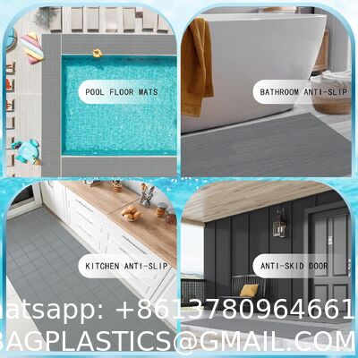 Anti-slip Drainage Pool Flooring Mats Swimming Pool Non Slip Mat PVC Splash Matting Mesh Hollow Doormat Roll For Outdoor Indoor Patio Restaurant Garage Kitchen Bathroom Bars