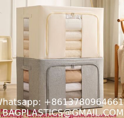 Large Storage Bags, Pack Clothes Storage Bins Foldable Closet Organizers Storage Containers With Reinforced Handle For Clothing, Blanket, Comforters, Bed Sheets, Pillows And Toys