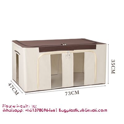 Heavy Duty Blanket Storage Bags Clothes Storage Foldable Closet Organizers Containers With Reinforced Handle For Clothing, Blanket, Comforters, Bed Sheets, Pillows And Toys