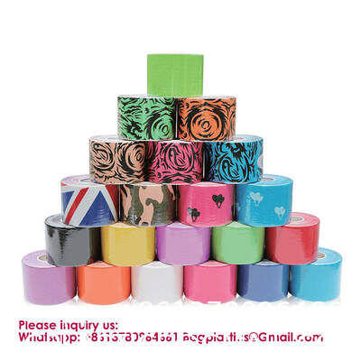 Cotton Precut Kinesiology Tape Waterproof Sports Strapping Tape For Physical Therapy Athlete Breathable Adhesive Physical Therapy Elastic Sport Athlete Training Kinesiology Tapes