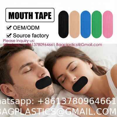 Sleep Cotton Bamboo Silk Custom Color Shape Mouth Tape Lips for Sleeping Hypoallergenic Breathing Nose Tape Nasal Strips Premium Custom Sleep Mouth Tape Stop Snore Snoring Stopper for Sleeping