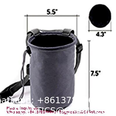 Zip Pocket Zippered Chalk Powder Tote Pouch With Reinforced Drawstring Large Mouth Opening For Pet Dog Outdoor Safe Exercise Training Drawstring Closure Chalk Bag