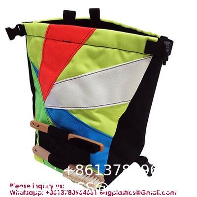 Zip Pocket Zippered Chalk Powder Tote Pouch With Reinforced Drawstring Large Mouth Opening For Pet Dog Outdoor Safe Exercise Training Drawstring Closure Chalk Bag