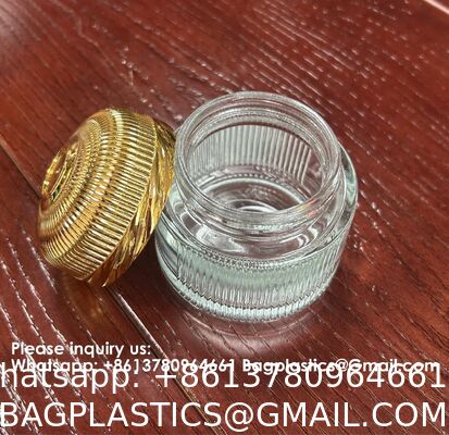 Travel Skincare Cream Jar 10g Refillable Glass Lotion Container With Metal Lid For Middle East Dubai, Small Cosmetic Sample Bottle For Travel Toiletries Organizer