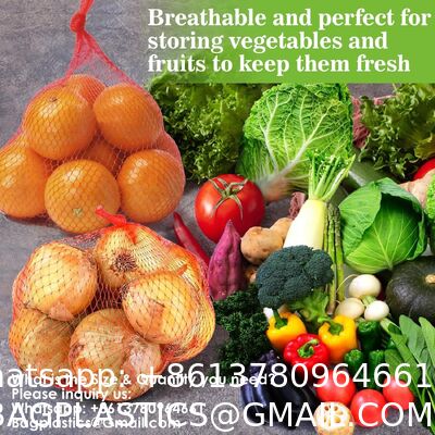 Mesh Produce Bags - 24Inch Mesh Vegetable Bags Onion Storage Net Produce Seafood Net For Vegetables Storage Fruits Seafood And Other Agricultural Products Red