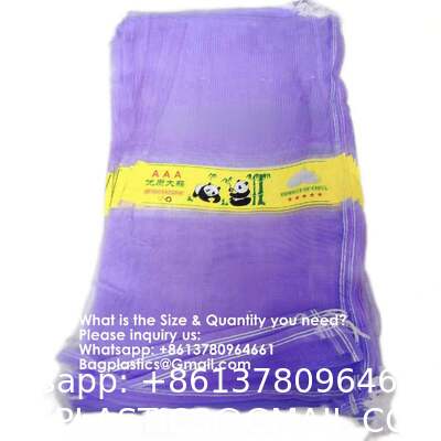 Reusable Drawstring Fresh Produce Thickened Purple Green Large Mesh Plastic Dense Small Mesh Woven Net Bag From China For Packing Chili Radix Pseudostellariae