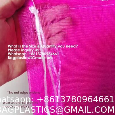 Reusable Drawstring Fresh Produce Thickened Purple Green Large Mesh Plastic Dense Small Mesh Woven Net Bag From China For Packing Chili Radix Pseudostellariae