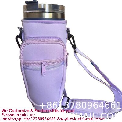 Water Bottle Carrier Bag Holder 40 Oz Tumbler Cup Accessories Neoprene Pouch Sleeve With Adjustable Crossbody Strap